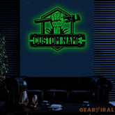 Custom Plumbing Metal Sign LED Light Personalized Plumber Monogram Metal Sign Plumber Gifts Plumber Name Sign Repair